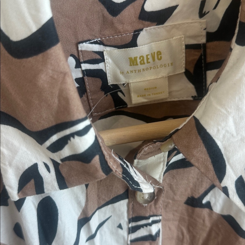 Maeve Brown and White Patterned Shirt Dress M Women’s - Picture 5 of 5